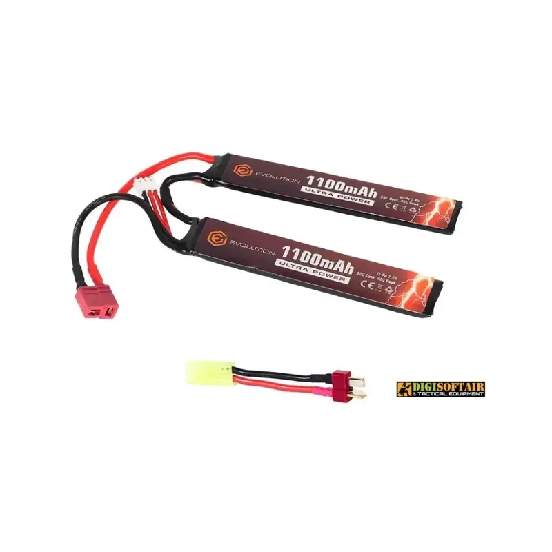 Evolution Li-Po Ultra Power 7.4V 1100mAh 20C - 40C Peak (2 x mm 5.5x20x103) EA0142B