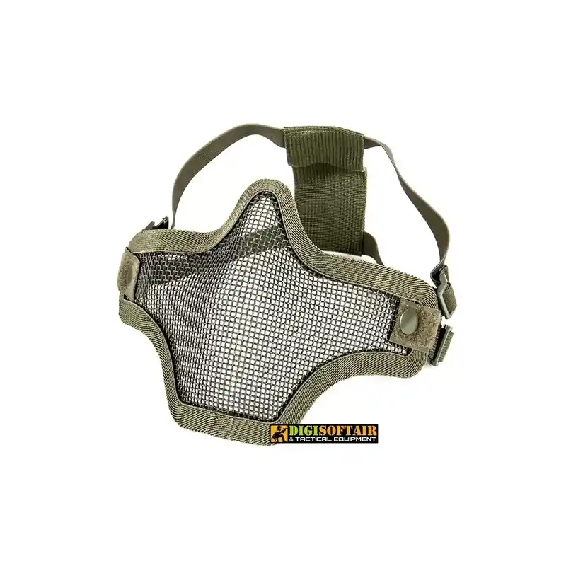 Phantom Steel Mesh Half Face Mask Two Belt Version Green Color