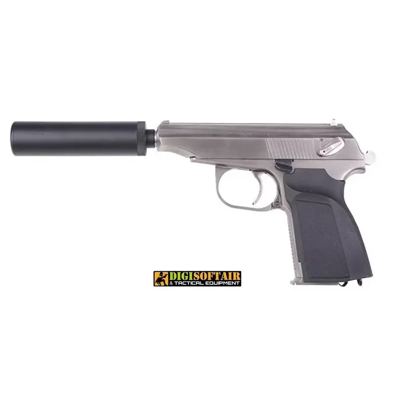 WE Makarov silver Gas Blowback Pistol