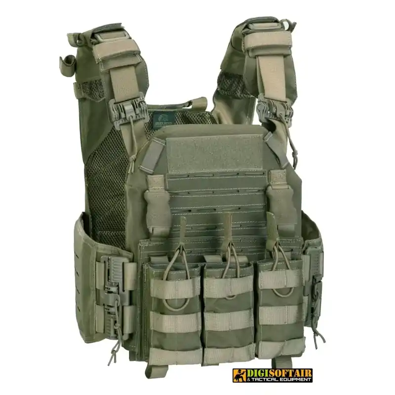 Defcon 5 storm plate carrier od green with quick release system + triple mag. pouch BAV23 OD