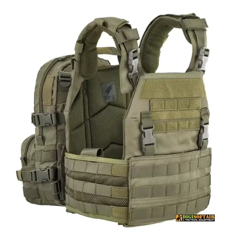 Defcon 5 Plate Carrier con backpack Verde D5-BAV21 OD