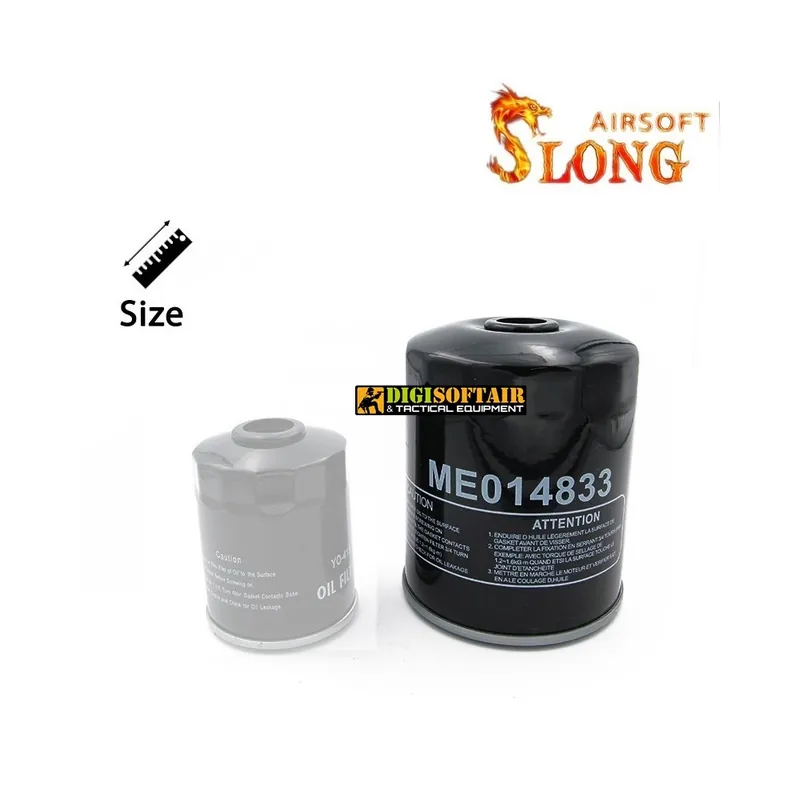 SLONG AIRSOFT Big Silencer Oil Filter Style D - Black, 14mm CCW