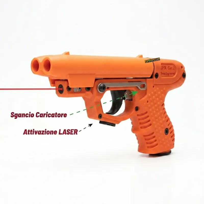 Piexon JPX2 Jet Protector con Laser, pistola da difesa al peperoncino