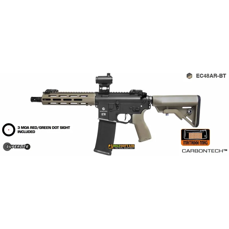 Digi Softair Custom V2 Evolution M4 Recon Superlite 10" Carbontech Black/Tan EC48AR-BT