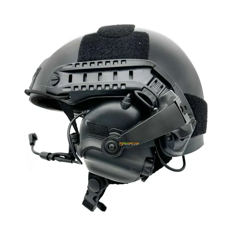 Earmor M32X ARC — cuffia tattica nera con microfono e adattatori casco