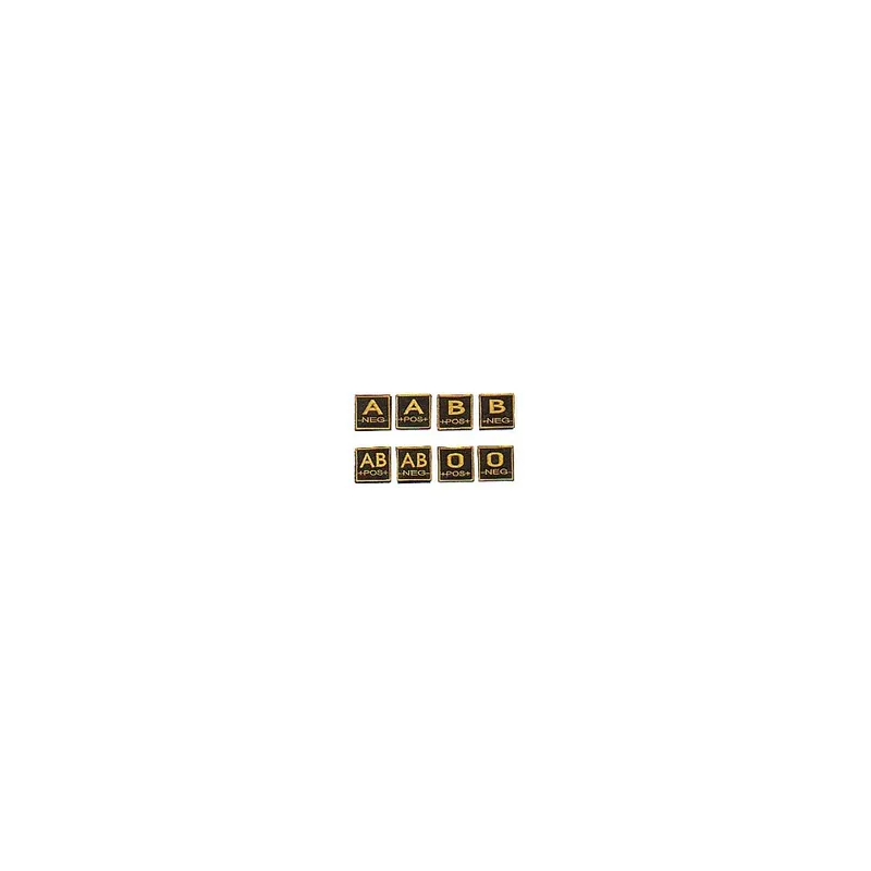FINE SERIE PATCH GRUPPO SANGUIGNO RICAMATA QUADRATA BLACK-ORO