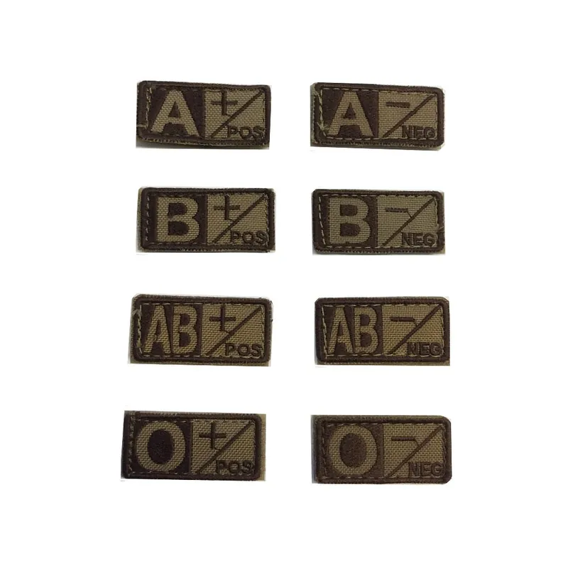 FINE SERIE PATCH GRUPPO SANGUIGNO RICAMATA ORIZZONTALE TAN
