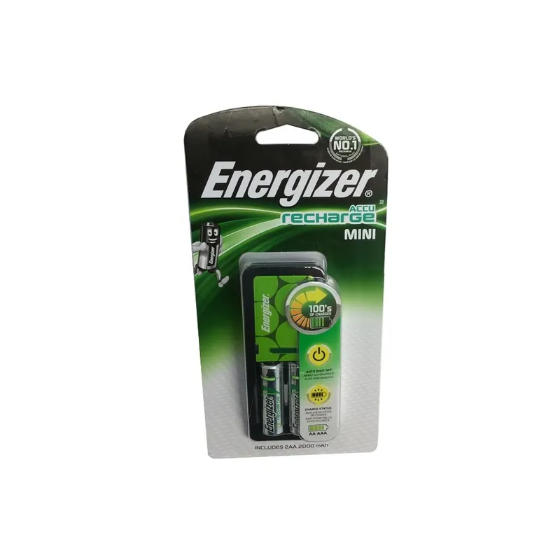 ENERGIZER CARICA BATTERIE CH2PC3 MINI EU con 2 BATTERIE AA POWER PLUS 2000mAh