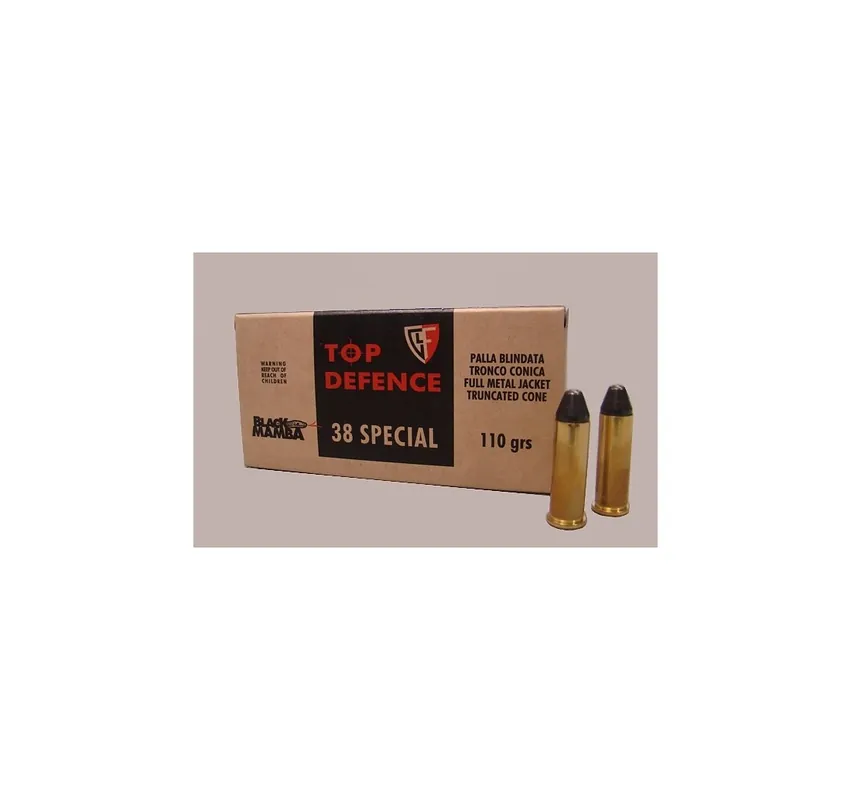 FIOCCHI CARTUCCE CAL. 38 S&W SPECIAL FMJTC BLACK MAMBA 110grs *Conf. da 50pz*