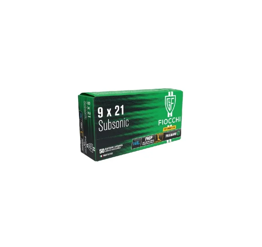 FIOCCHI CARTUCCE CAL. 9x21 IMI TCCP LL 148grs SUBSONICHE *Conf. da 50pz*