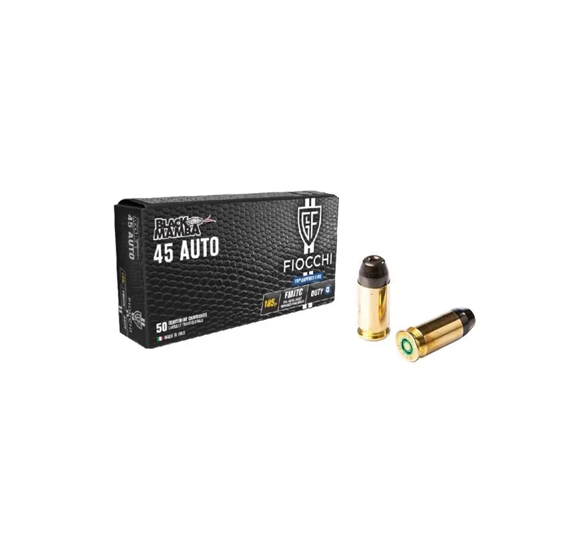 FIOCCHI CARTUCCE CAL. 45 ACP FMJTC BLACK MAMBA 185grs *Conf. da 50pz*