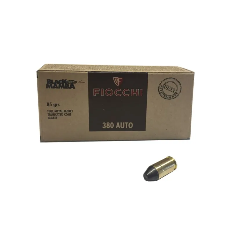 FIOCCHI CARTUCCE CAL. 380 AUTO FMJTC BLACK MAMBA 85grs *Conf. da 50pz*