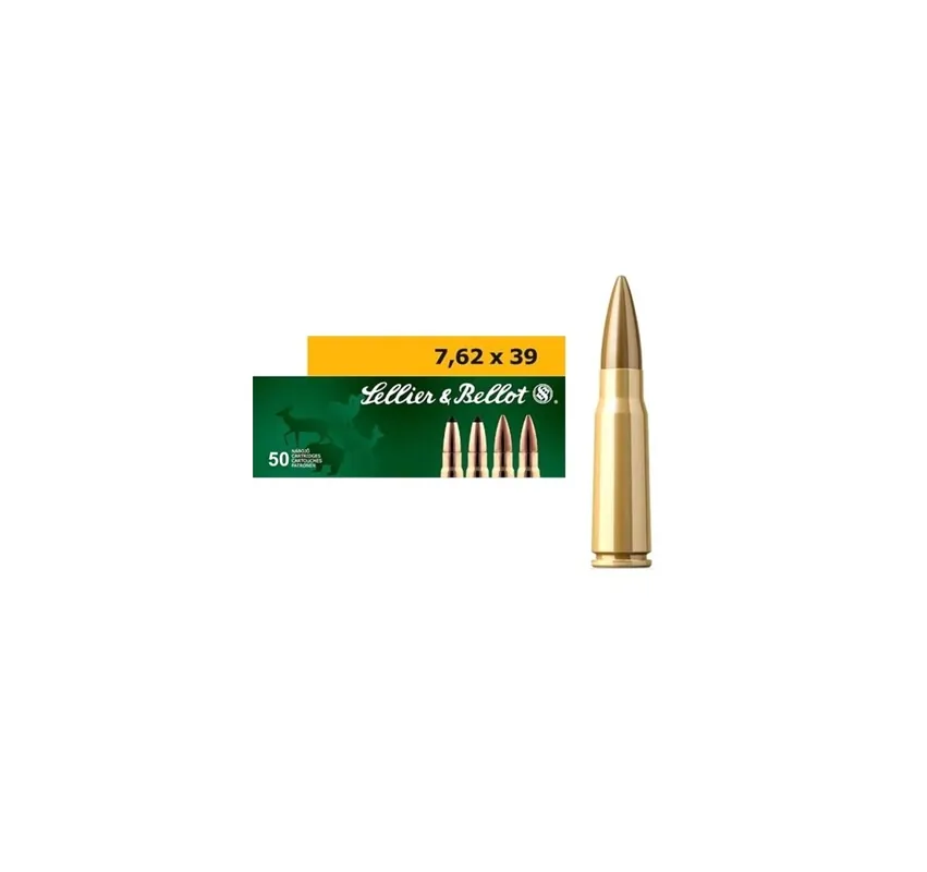 SELLIER & BELLOT CARTUCCE CAL 7.62x39 FMJ 123grs *Conf. da 50pz*