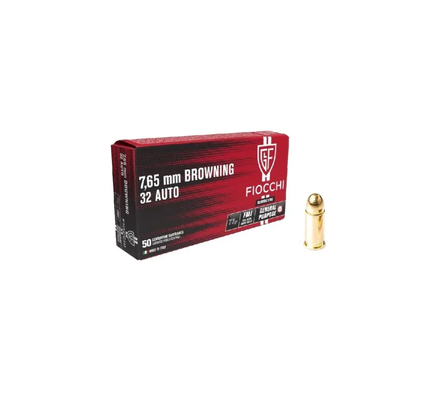 FIOCCHI CARTUCCE CAL. 7,65 BROWNING FMJ 73grs *Conf. da 50pz*