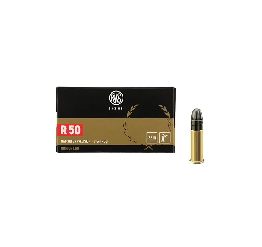 RWS CARTUCCE CAL .22LR R50 SUPER MATCH 40grs *Conf. da 50pz*