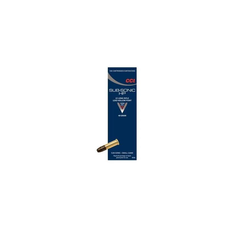 CCI CARTUCCE CAL. .22LR SUBSONIC HP 40grs *Conf. 100pz*