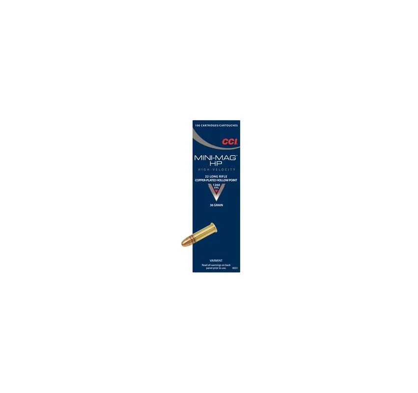 CCI CARTUCCE CAL. .22 LR MINI-MAG RAMATA 36grs HP *conf. 100pz*