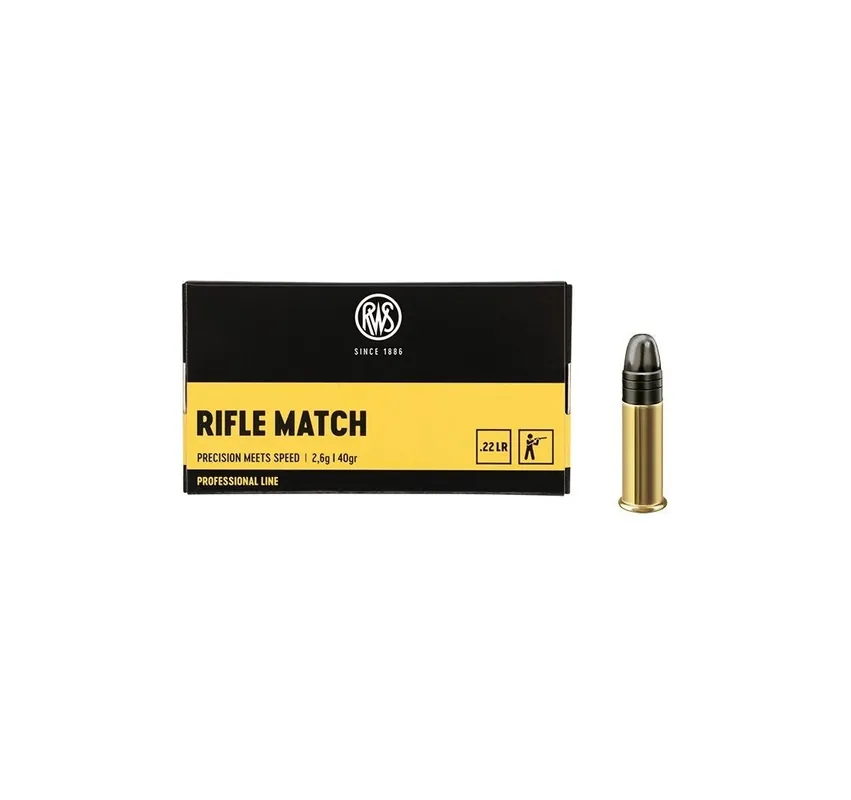 RWS CARTUCCE CAL .22LR RIFLE MATCH 40grs *Conf. da 50pz*