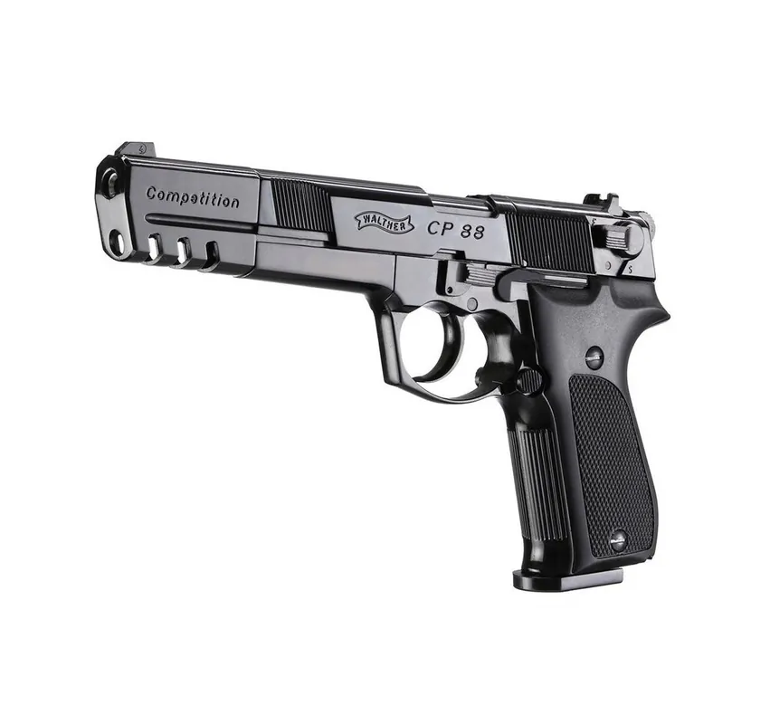 UMAREX WALTHER PISTOLA CP 88 6 COMPETITION NERA CO2 -7,5J CAL 4,5 C.N. 274 e C.N. 60