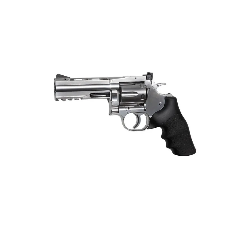 ASG PISTOLA REVOLVER DAN WESSON 715 4" CO2 PELLET SILVER -7,5j CAL 4,5 C.N. 762
