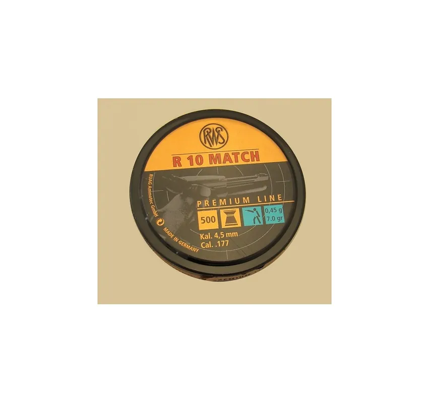 RWS PIOMBINO DIABOLO R10 MATCH 4.50mm 0.45g BLU *Conf. da 500pz*