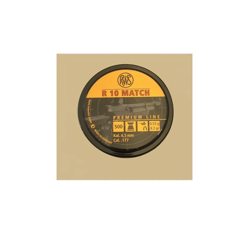 RWS PIOMBINO DIABOLO R10 MATCH 4.50mm 0.53g *Conf. da 500pz*
