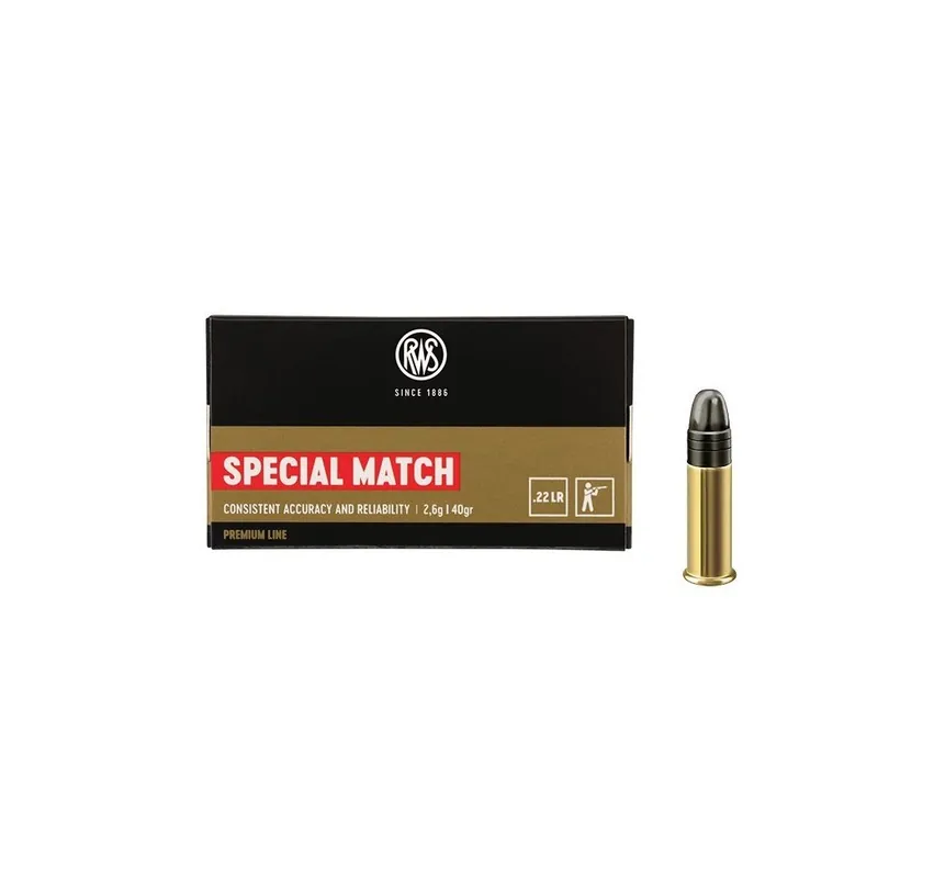 RWS CARTUCCE CAL .22LR SPECIAL MATCH LEAD 40grs *Conf. da 50pz*