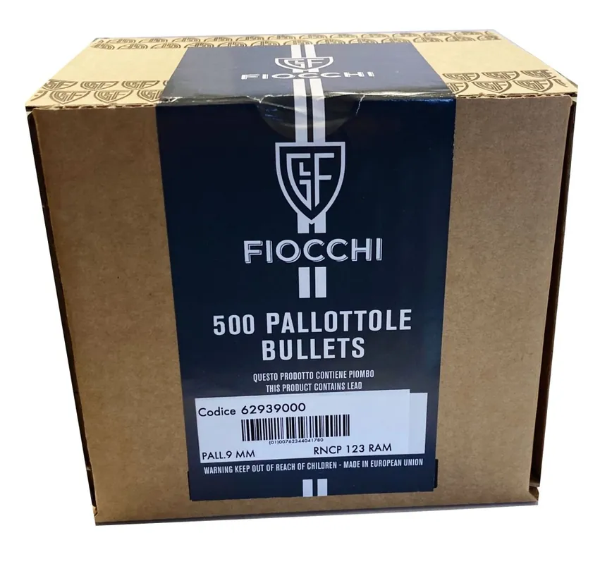 FIOCCHI PALLE Cal. 9mm RAMATE RNCP 123grs .356" *Conf. 500pz*