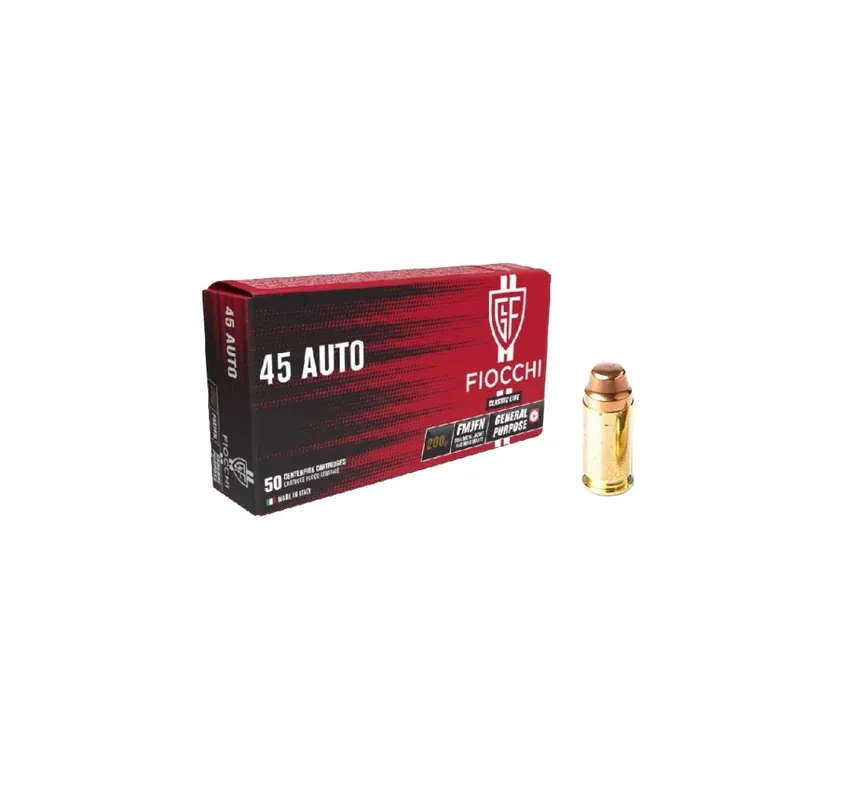 FIOCCHI CARTUCCE CAL. 45 ACP FN FMJ 200grs *Conf. da 50pz*