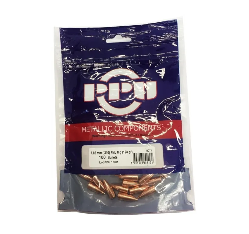PPU PARTIZAN PALLE CAL. 7,62mm .310 FMJ 123grs *Conf. da 100pz*