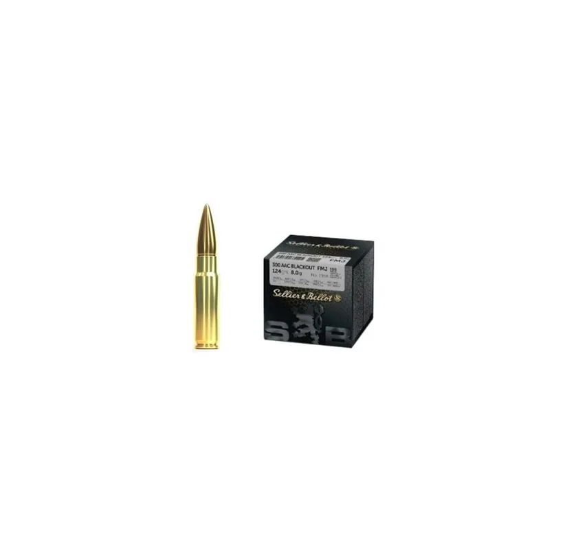 SELLIER & BELLOT CARTUCCE CAL 300 AAC BLACKOUT FMJ 124grs *Conf. da 100pz*