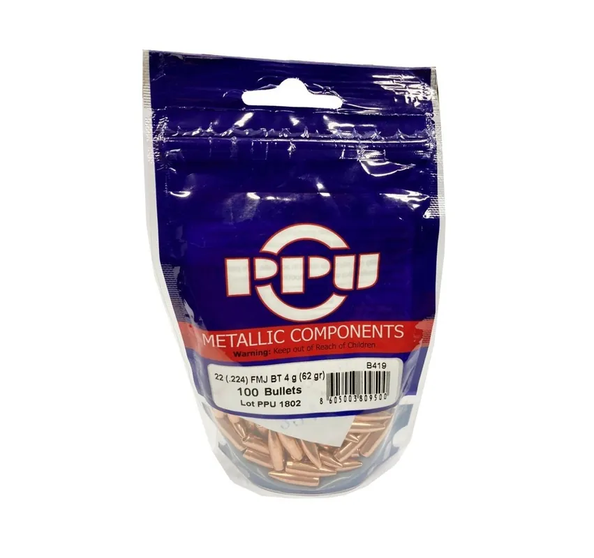 PPU PARTIZAN PALLE CAL. 22 FMJ BT .224 62grs *Conf. da 100pz*