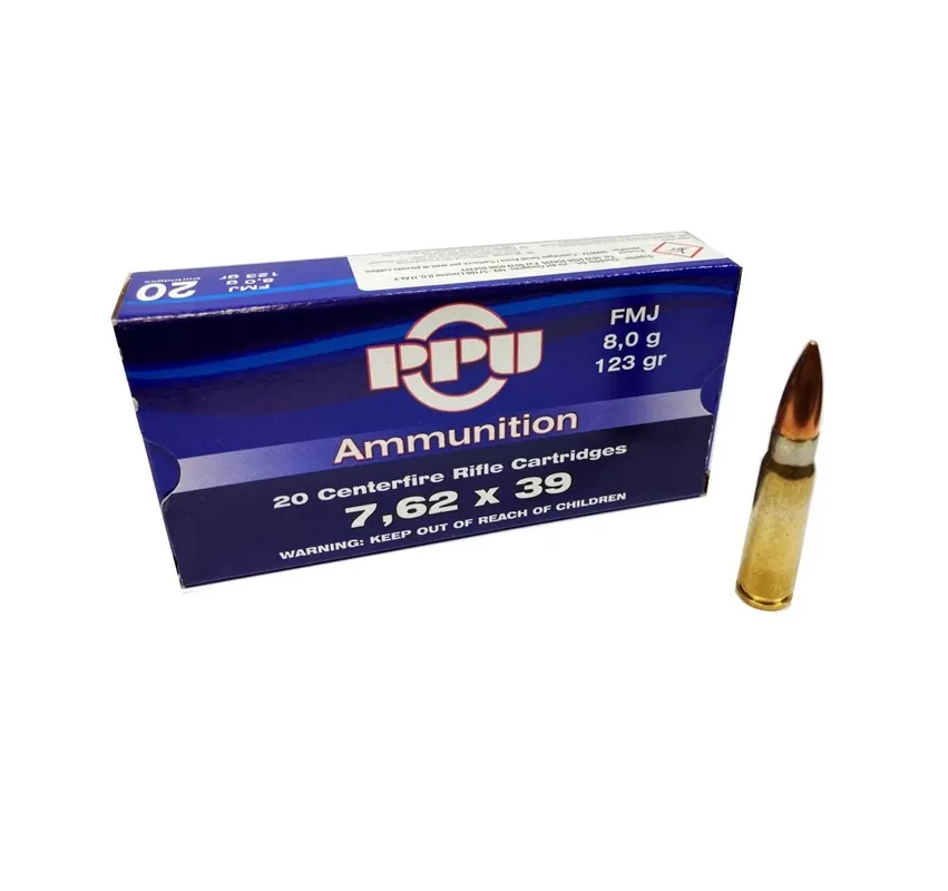 PPU PARTIZAN CARTUCCE CAL. 7.62x39 FMJ 123grs *Conf. da 20pz*