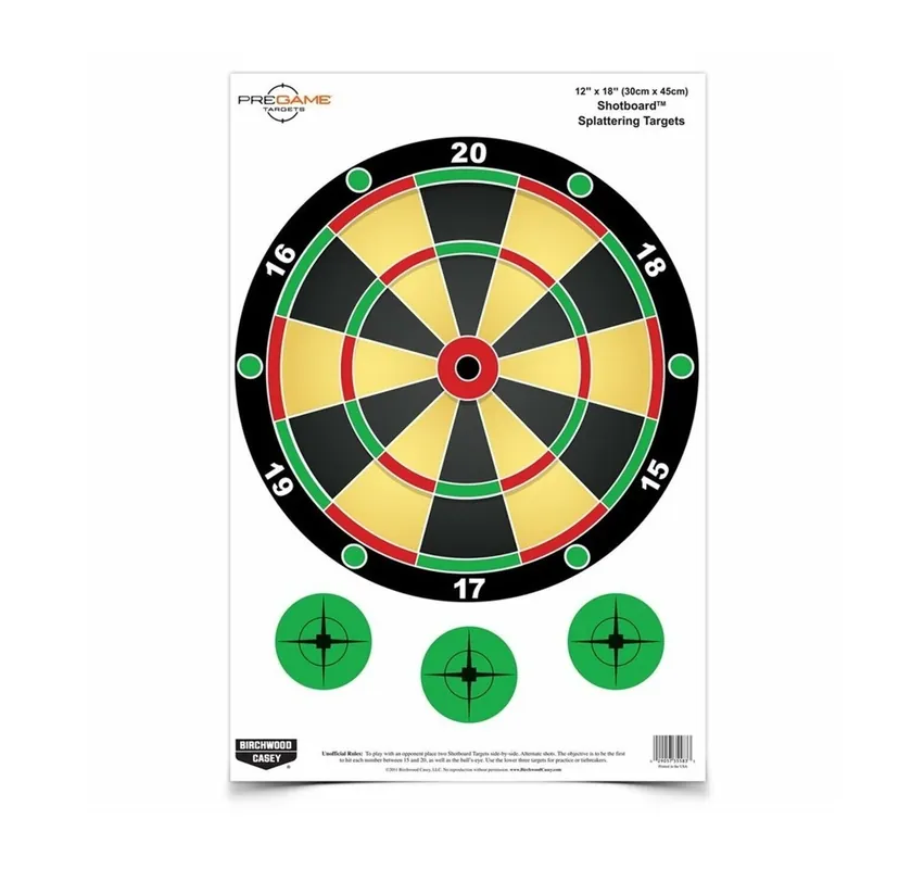 BIRCHWOOD BERSAGLI TARGA PREGAME FRECCETTE 12"X18" *Conf. 8pz*