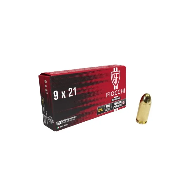 FIOCCHI CARTUCCE CAL. 9x21 IMI FMJ 124grs *Conf. da 50pz*