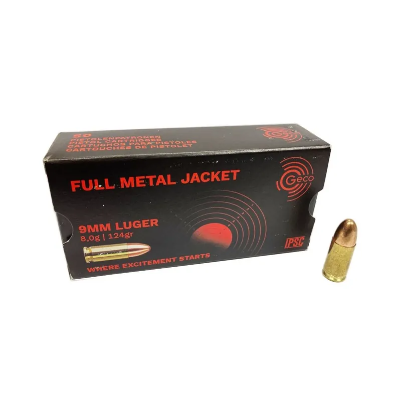 GECO CARTUCCE CAL. 9 LUGER 9x19 FMJ 124grs *Conf. da 50pz*