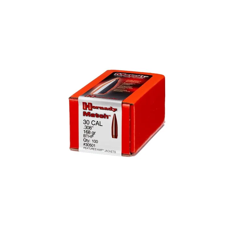 HORNADY PALLE 308" MATCH 168grs BTHP *Conf. 100pz*
