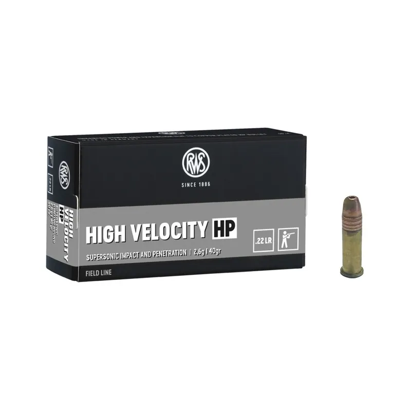 RWS CARTUCCE CAL .22LR HIGH VELOCITY HP 40grs SUPERSONICHE *Conf. da 50pz*