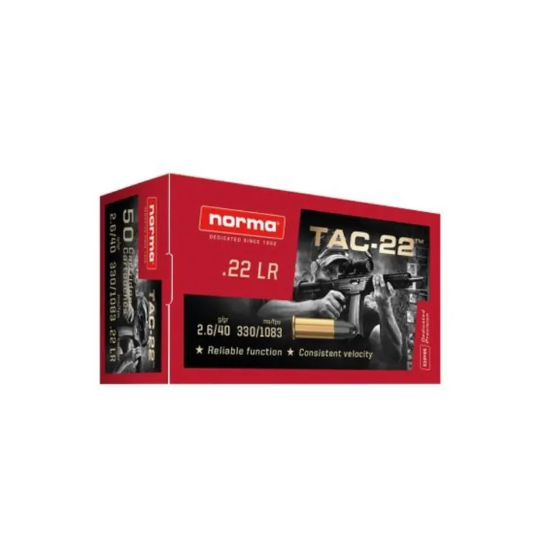 NORMA CARTUCCE CAL .22LR TAC-22 40grs *Conf. da 50pz*