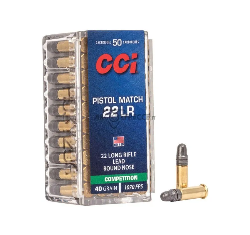 CCI CARTUCCE CAL. 22LR PISTOL MATCH 40grs LRN COMPETITION *Conf. da 50pz*