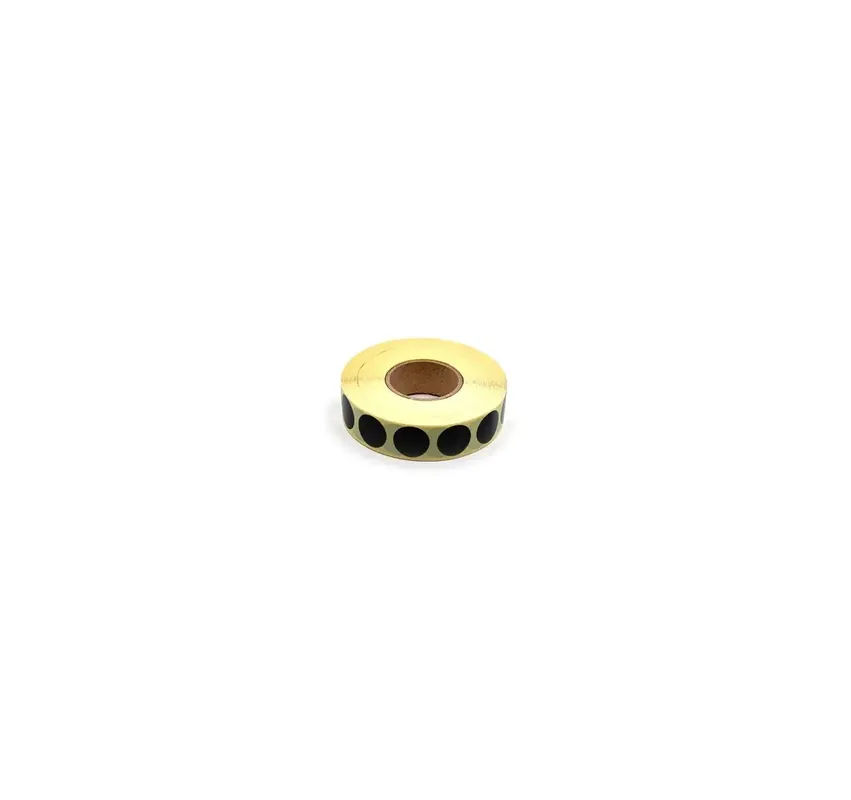 EEMANN TECH BOLLINI ADESIVI NERI 20mm *Rotolo da 2000pz*