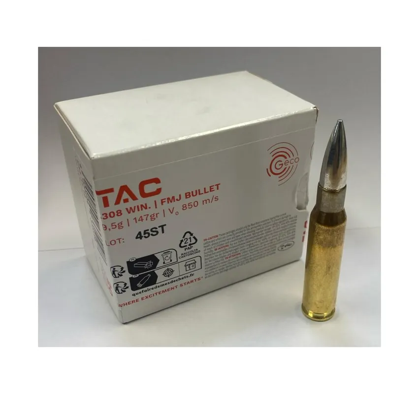 GECO CARTUCCE TAC CAL. 308 WIN FMJ 147grs *Conf. da 20pz*