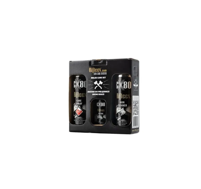 RIFLECX SET MELEE GUN CLEANER-CARE SPRAY-OLIO SPRAY CLP