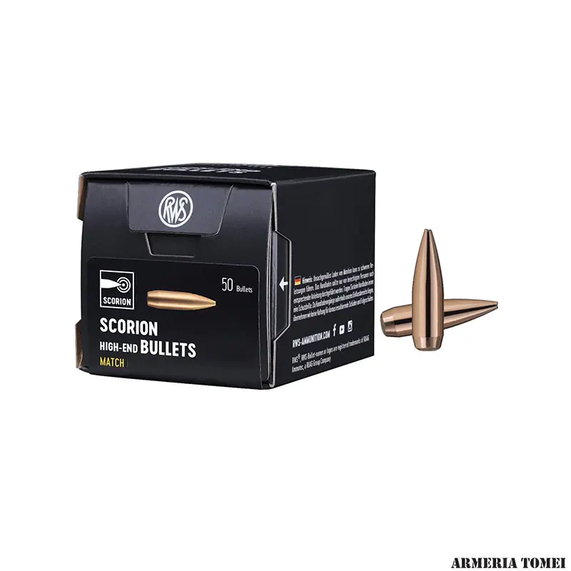 PALLE DA RICARICA - RWS - SCORION 8,6mm .338 16,2g 250gr MATCH (50pz)