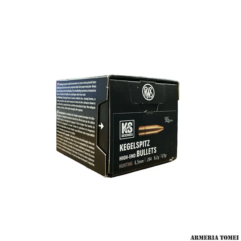 PALLE DA RICARICA - RWS - KEGELSPITZ Hunting 6,5mm .264 8,2g 127gr (50pz)