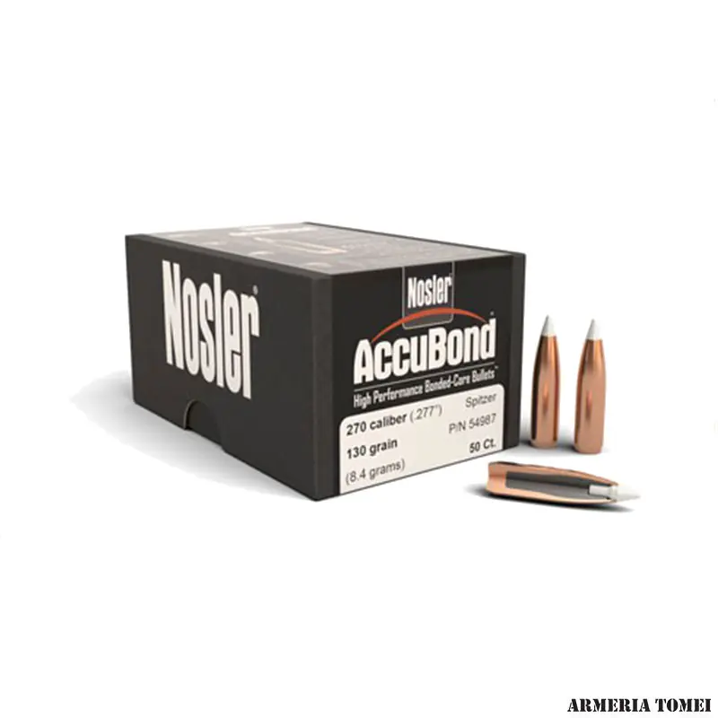 PALLE - NOSLER - ACCUBOND 270 caliber (.277 ") Spitzer 130gr (8.4grams) (50pz) -54987