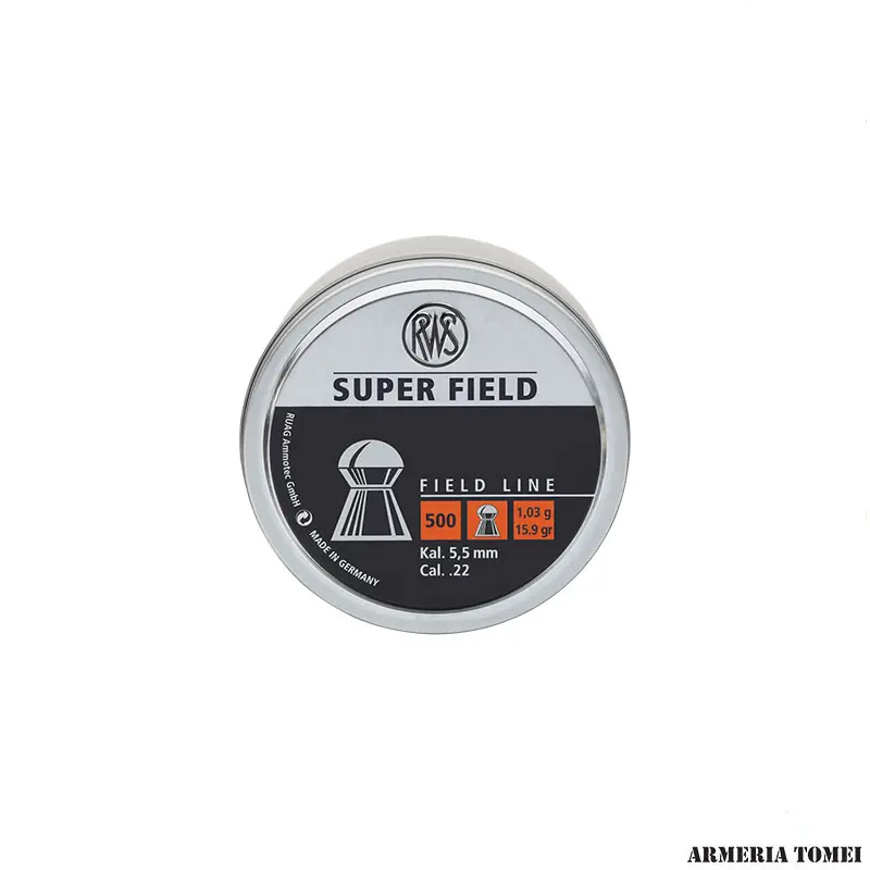 RWS - SUPER FIELD - FIELD LINE CAL 5,5 MM / .22 - 1,03 G / 15.9 GR CONF. 500 PZ.