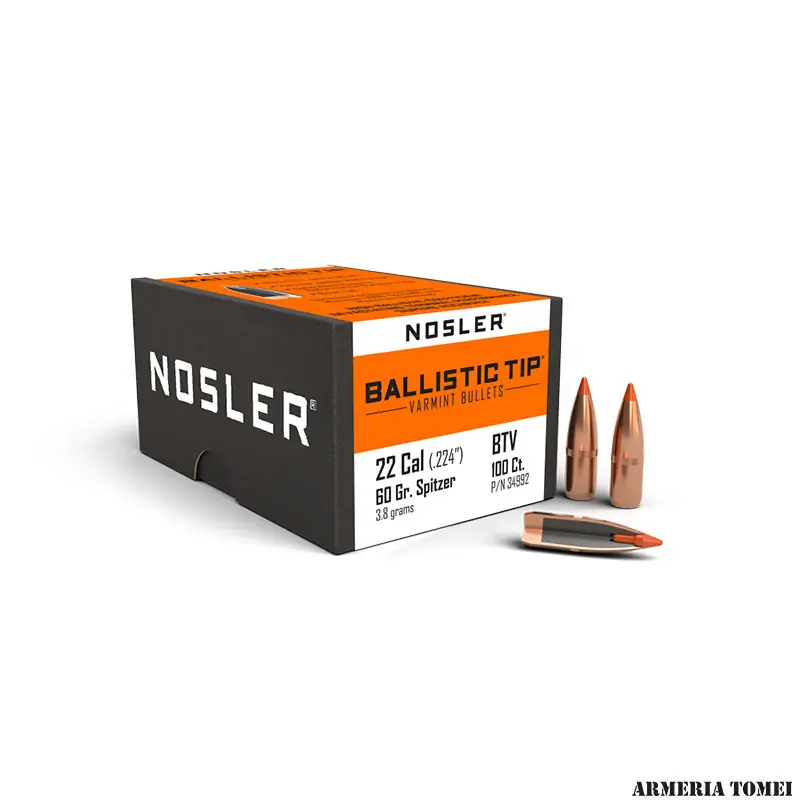 PALLE DA RICARICA - NOSLER - 22 Caliber 60gr Spitzer Ballistic Tip® Varmint (100PZ)
