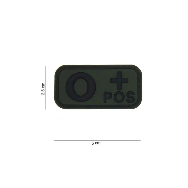 PATCH - TOPPA 3D IN PVC GRUPPO SANGUIGNO 0+ positivo verde 13029