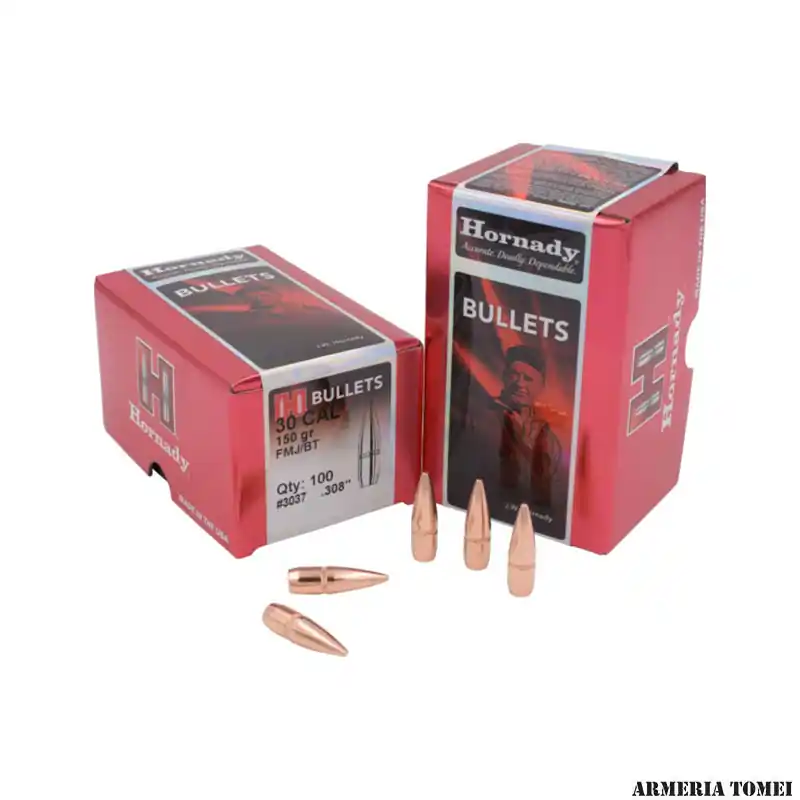 PALLE DA RICARICA - HORNADY 30 CAL (.308 ") 150GR FMJBT (100 PZ)